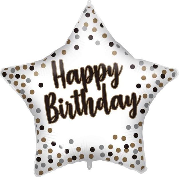 Image du produit Magni Procos 92417 - Happy Birthday ballon en feuille, taille 46 cm, hélium, ballon, anniversaire (1 x)