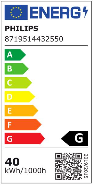 Energy Label Philips Oven lamp (E14, 40 W, 300 lm, 1 x, G)