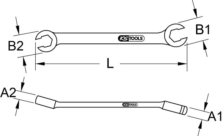 Actual product image KS Tools Double open-end ring wrench (9/16")