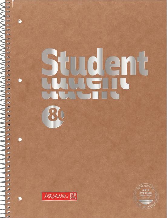 Collegeblock Premium Fact A4, ligné, brun (A4, Blanc)