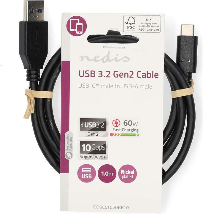 Produktbild Tigermedia USB A — USB C (1 m, USB 3.2 Gen 2)