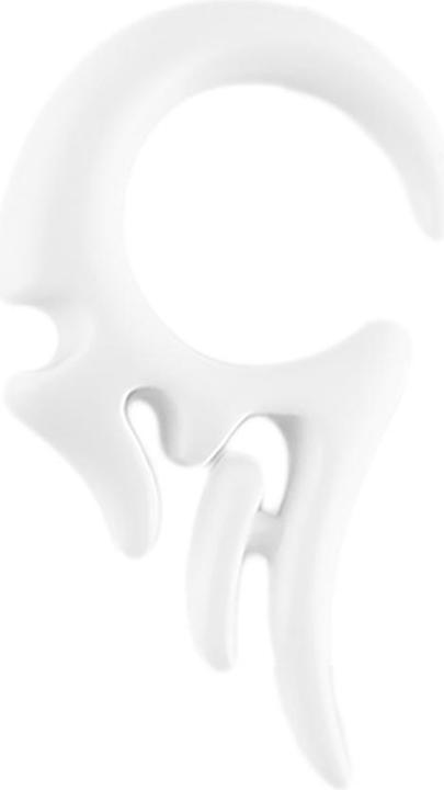 Actual product image Star Piercing Taper stretch spiral white with tribal wings (without brass, Acrylic)