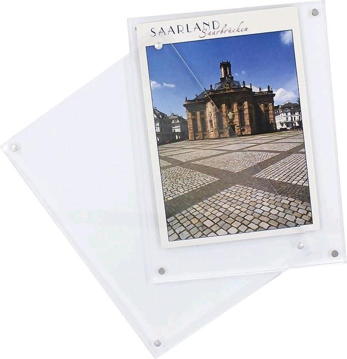 Actual product image Safe Photo and postcard frame with magnetic closure made of acrylic, outer format 17.5 x 13 x 2 cm