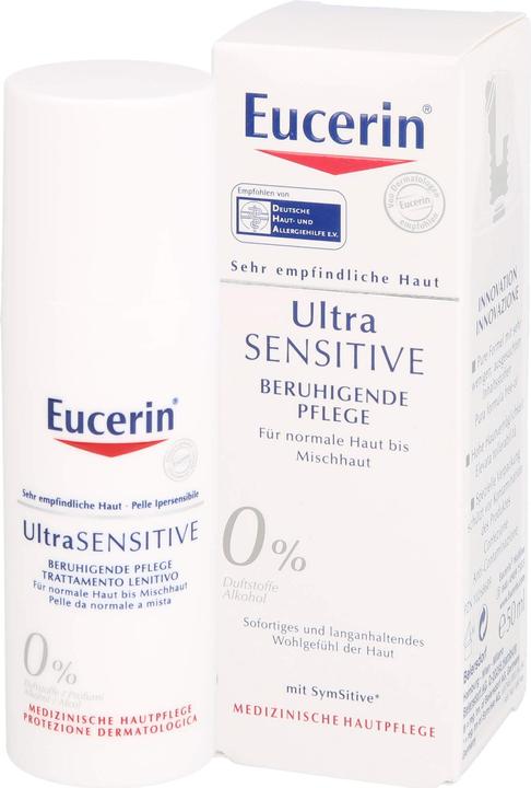 Actual product image Eucerin UltraSENSITIVE Soothing Care for Normal to Combination Skin (50 ml, 24h cream)