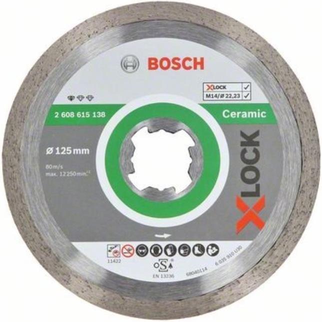 Immagine prodotto Bosch Professional Zubehör Lama da taglio diamantata X-LOCK Standard for Ceramic 125 x 22,23 x 1,6 x 7