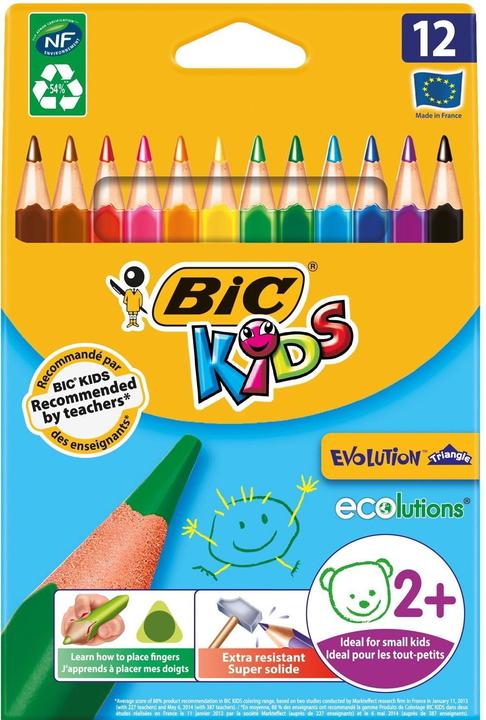 Bic ECOlutions Kinder Evolution Dreieck (Multi, 12 x)
