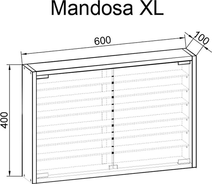 Image du produit VCM Bois verre suspendu vitrine murale vitrine collectionneur vitrine Mandosa XL (60 x 10 x 40 cm)