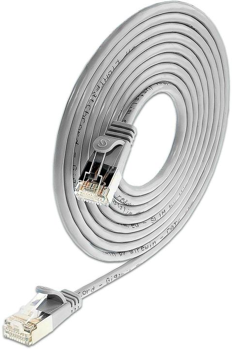 Actual product image Wirewin Slim patch cord: F/FTP, 7.5m, gray (U/FTP, CAT6, 7.50 m)