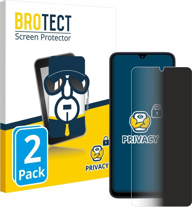 Productafbeelding BROTECT Anti-spionnetje privacyfolie Beschermfolie tegen blauw licht (2 Stuk, Xiaomi Redmi 12C)