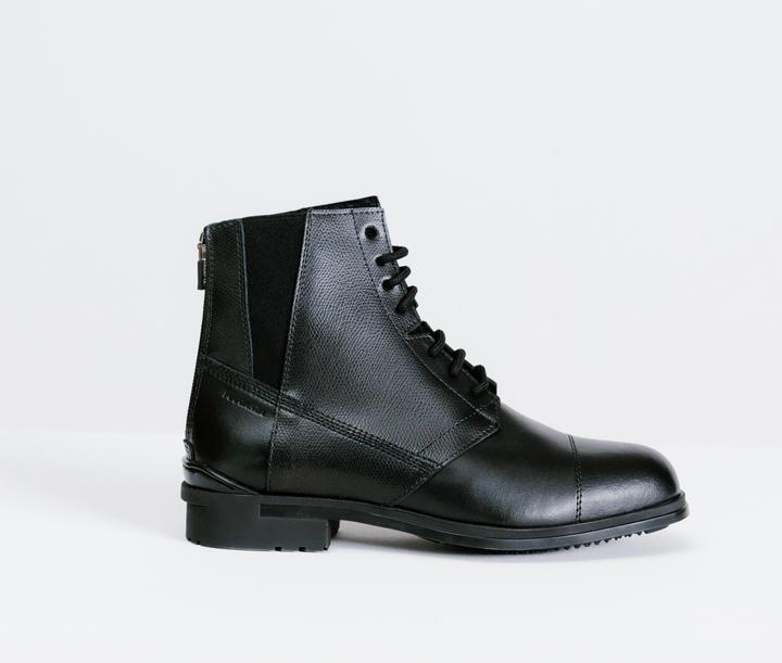 Image du produit Fouganza Boots d'équitation 500 lacées cuir femme noir (40)