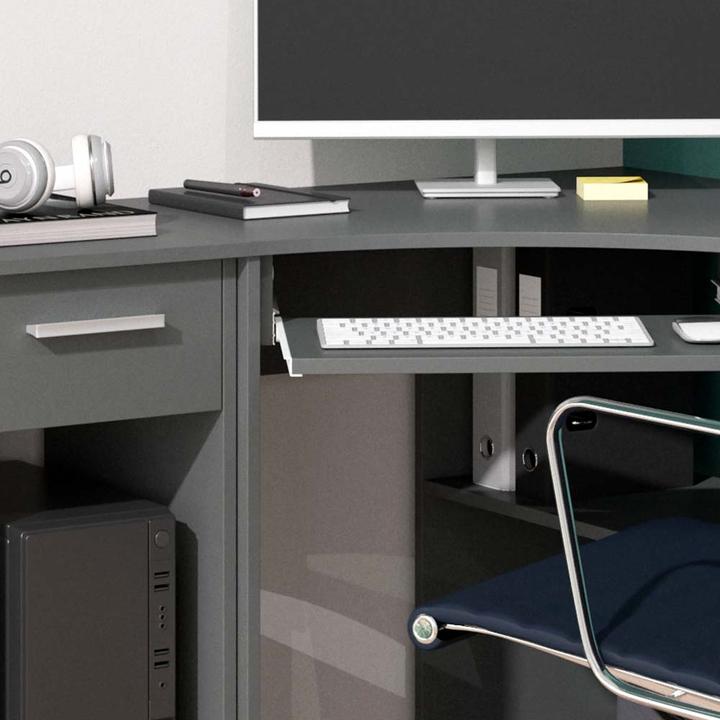 Actual product image Vicco Odin corner desk, anthracite, 83 x 76 cm Set with PC cabinet