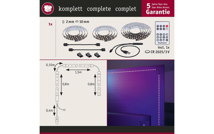 Produktbild Paulmann EntertainLED USB TV Stripe (RGB, 310 cm, Indoor)