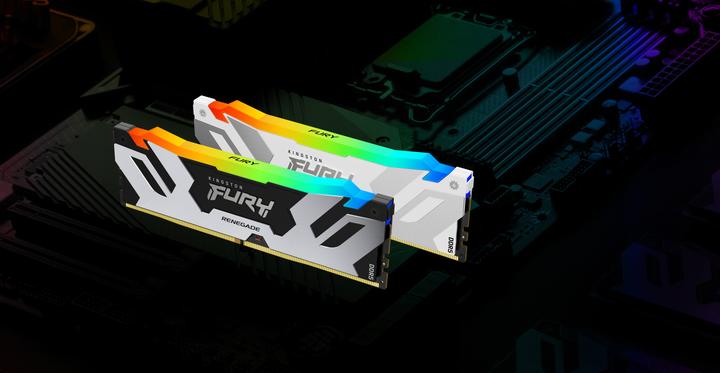 Actual product image Kingston D5 32GB 6000-32 Renegade RGB wh KFY XMP (1 x 32GB, 6000 MHz, DDR5 RAM, DIMM)