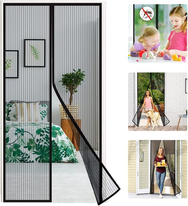 Produktbild Werkstein Magnetischer Tür Insektenschutz Fliegenvorhang Moskitonetz (90 x 220 cm)