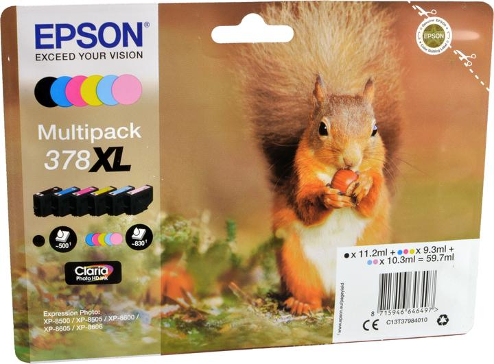 Actual product image Epson 378XL Claria Photo HD Multipack (M, FC, C, LC, LM, Y)