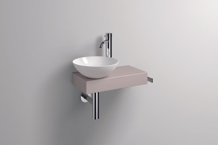 Actual product image Alape Piccolo Novo wash place set, W/H/D 555/597/320, bowl basin white, left, with tap, console with (320 mm, 555 mm)