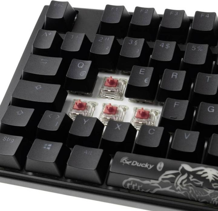 Actual product image Ducky One 3 Classic Black/White TKL Gaming Keyboard, RGB LED - MX-Silent-Red (DE, Cable)