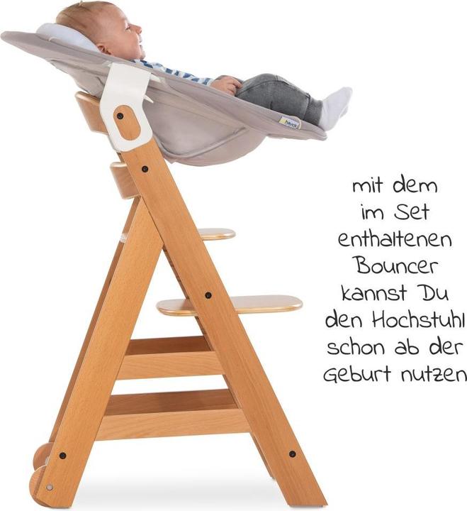 Produktbild Hauck Hochstühle Alpha Move Natur Newborn Set - 5-tlg. Hochstuhl (Hochstuhl)