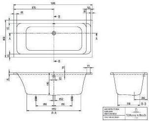 Produktbild Villeroy & Boch V&B Whirlpoolsystem ARCHITECTURA m BW R-eck 170x80 Tech. Pos 2 we (215 l, 170 cm, 80 cm)