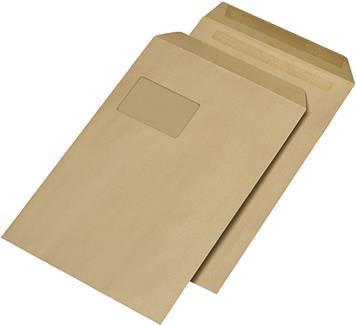 Produktbild NoName Briefumschlag DIN C4, m. Fenster, selbstklebend, braun (VE=250St.) (250 x)