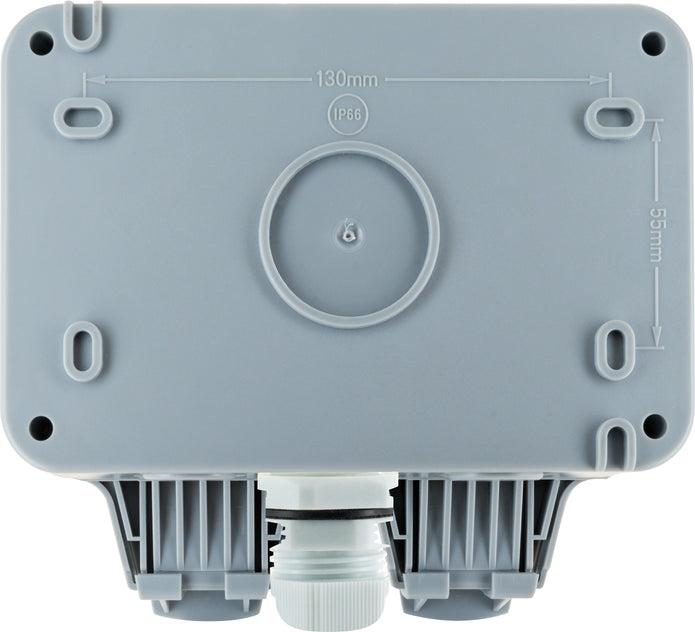 Actual product image Schwaiger Outdoor socket outlet IP66 2-gang Schuko flush-mounted socket outlet