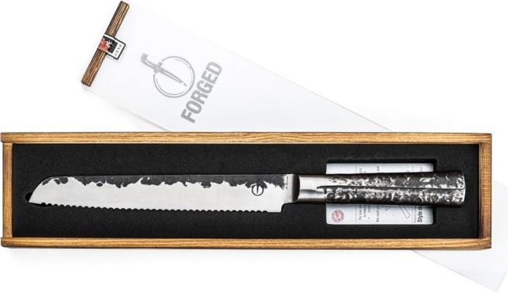 Produktbild Forged Geschmiedete intensive Broodmes 20 cm - Edelstahl - in Houten Geschenkbox (20 cm)