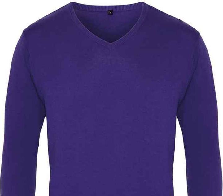 Actual product image Premier Mens Knitted Cotton Acrylic V Neck Sweatshirt (4XL)