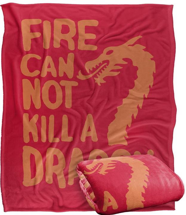 Actual product image Game of Thrones Fire Cannot Kill A Dragon Blanket (152 x 127 cm)