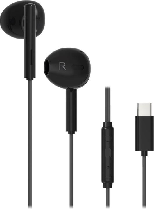 Vivanco USB-C Capsule In-Ear Stereo Headset, schwarz, kabelgebunden inkl. Fernbedienung (Kabelgebunden)