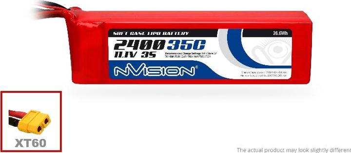 Produktbild nVision LiPo-Akku 11.1V 2400mAh 35C (11.10 V, 2400 mAh)