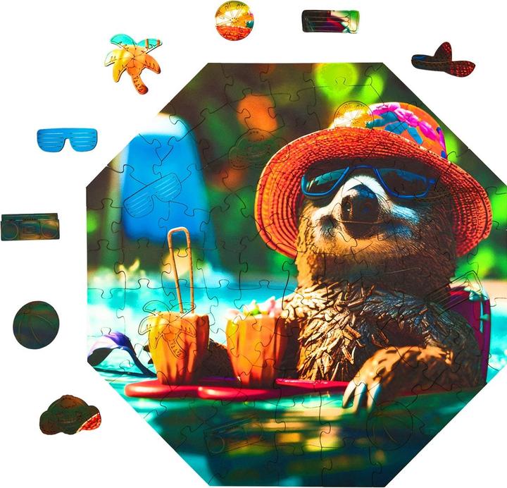 Actual product image Milliwood Puzzle bois L Relaxed sloth (90 pieces)