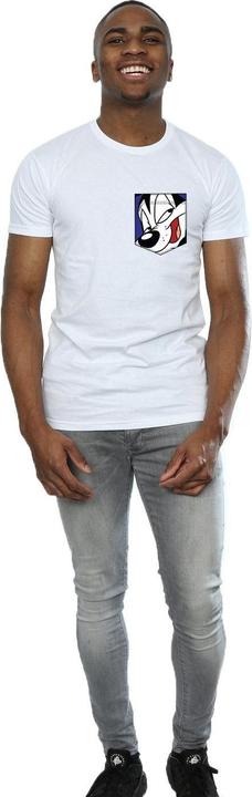Produktbild Looney Tunes Pepe Le Pew Face Faux Pocket TShirt (L)