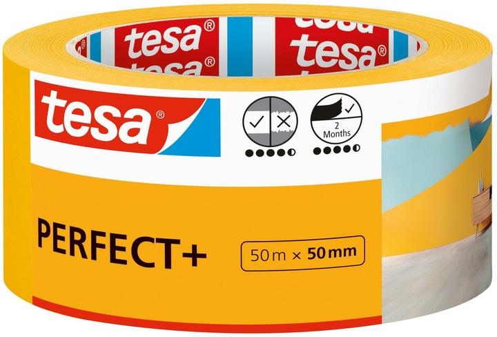 Actual product image tesa Painter's masking tape Perfect+, masking tape for precise masking indoors (50 mm)