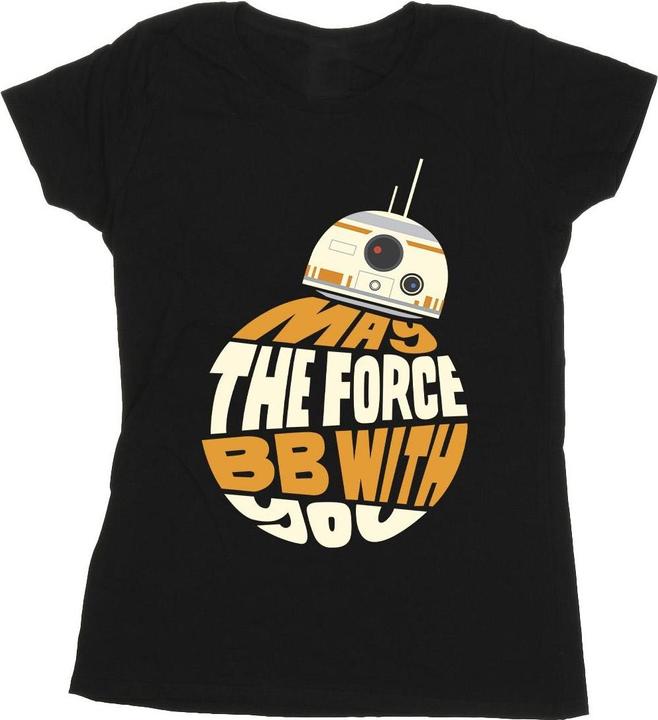Actual product image Star Wars Womens/Ladies May The Force BB8 Cotton T-Shirt (XXL)