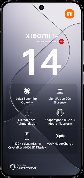Actual product image Xiaomi 14 (512 GB, Black, 6.36", Dual SIM, 50 Mpx, 5G)