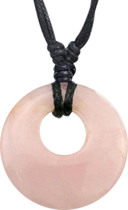 Actual product image Star Piercing Necklace Black Rose Quartz Stone Pendant Disc (without brass, Mineral)