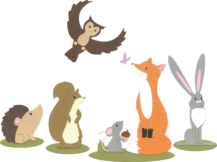 Actual product image Sizzix Thinlits punching template "Forest Animals"