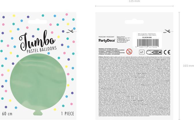 Immagine prodotto Partydeco Palloncino rotondo 60cm, Pistacchio Pastello (1 pz / 1 pz.)