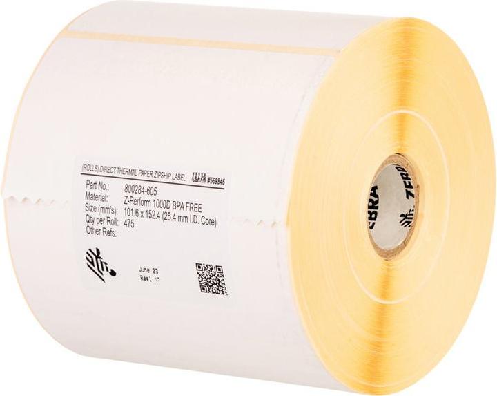 Image du produit Zebra Z-Perform 1000T, Blanc, Transfert thermique, 7,6 cm, 2220 pièce(s), 2220 pièce(s), 101.6 x 63.