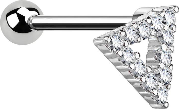 Image du produit Star Piercing Micro Barbell silber Dreieck mit Kristallen (Laiton, Acier chirurgical 316L)