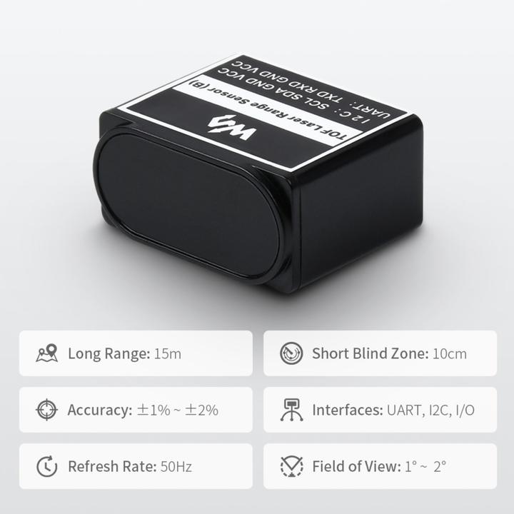 Image du produit WaveShare ToF UART/I2C Capteur de distance laser longue portée 15m