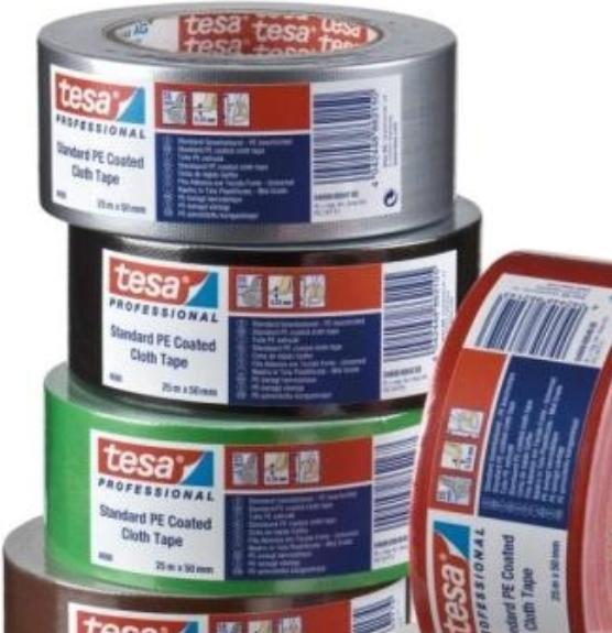 Actual product image tesa tape 4688 - Strong adhesive standard fabric tape for indoor and outdoor applications (50 mm)