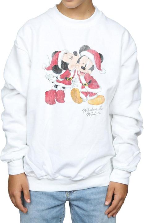Actual product image Disney Boys Mickey And Minnie Christmas Kiss Sweatshirt (128)