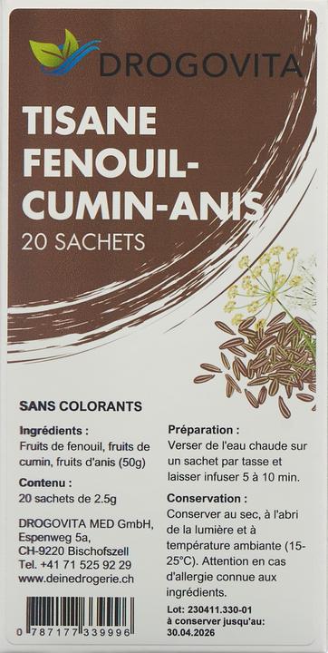 Produktbild Drogovita Fenchel-Kümmel-Anis Tee (82 g)