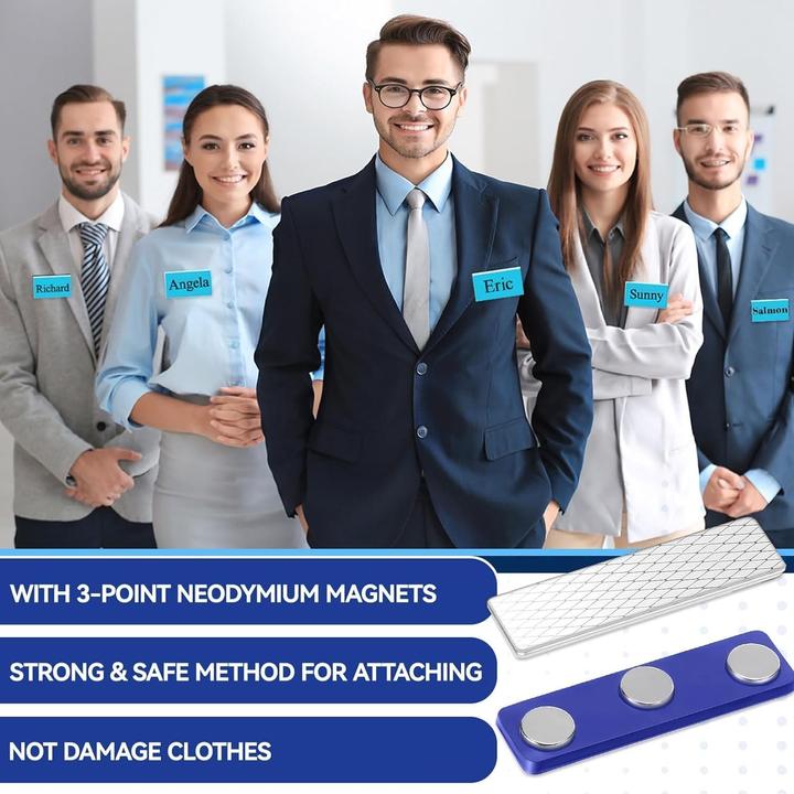 Image du produit Swissdetector Porte-badges magnétiques avec 3 aimants néodyme puissants (X10)