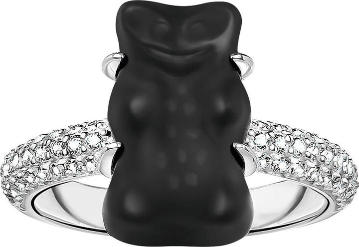 Produktbild Thomas Sabo Ring mit schwarzem Goldbären und Steinen (54, 925 Silber)