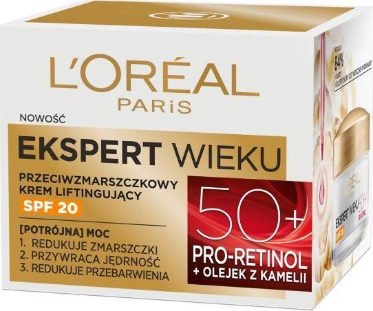 L'Oréal Paris L'OREAL Ekspert Wieku 50+ przeciwzmarszczkowy krem liftingujący 50ml (50 ml, 24h Creme, SPF 20)