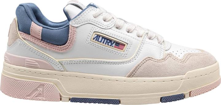 Autry sneakers clc low in suede e nabuk bianco e beige (42)