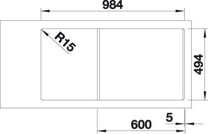 Produktbild Blanco Collectis 6 S (Aufsatzspülbecken, 100 cm, 51 cm)