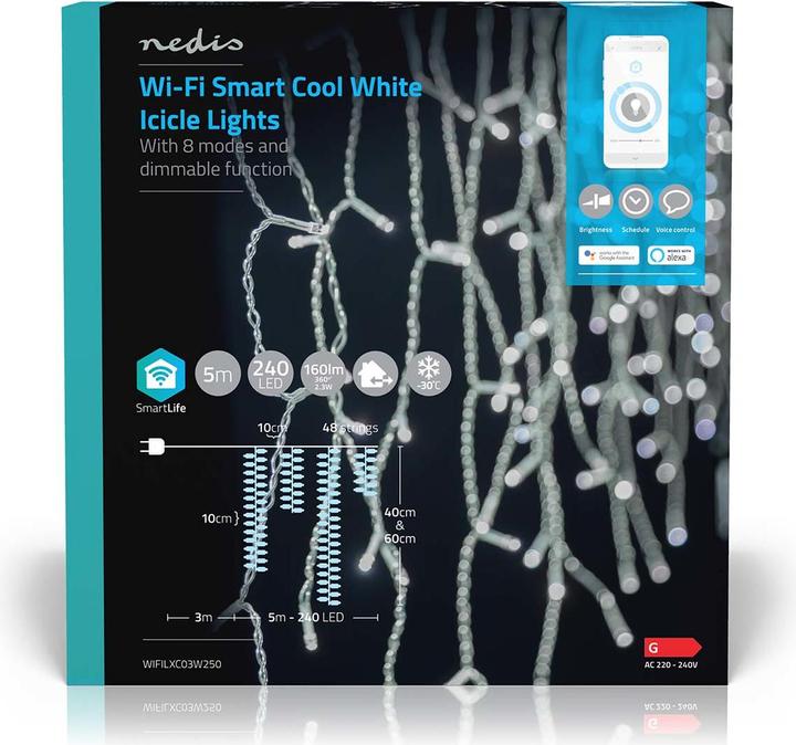 Image du produit Nedis SmartLife Décorative LED | Wi-Fi | Blanc froid | 240 LED | 5.00 m | Android™ / IOS (0.21 m)